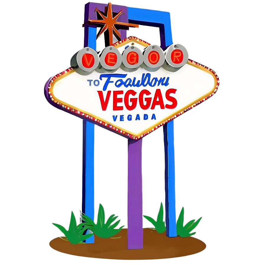 Welcometo Fabulous Vegas Sign Illustration