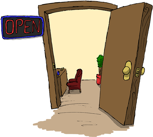 Welcoming Open Door Illustration