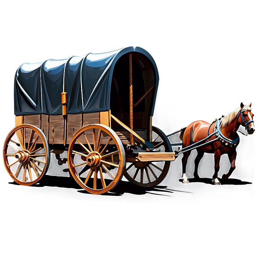 Western Covered Wagon Scene Png 06292024