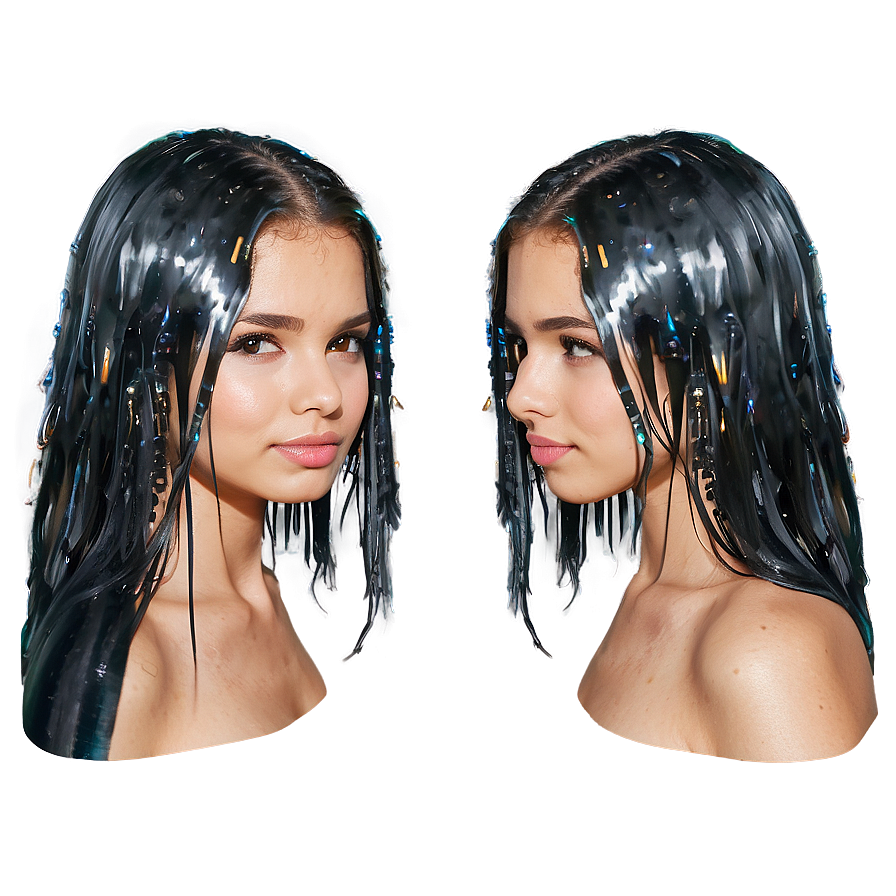 Wet Hair Effect Png 19