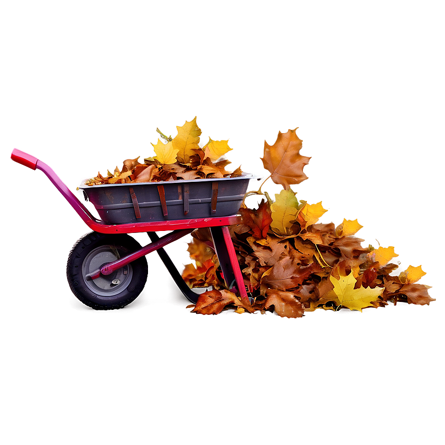 Wheelbarrow With Leaves Png Bai23