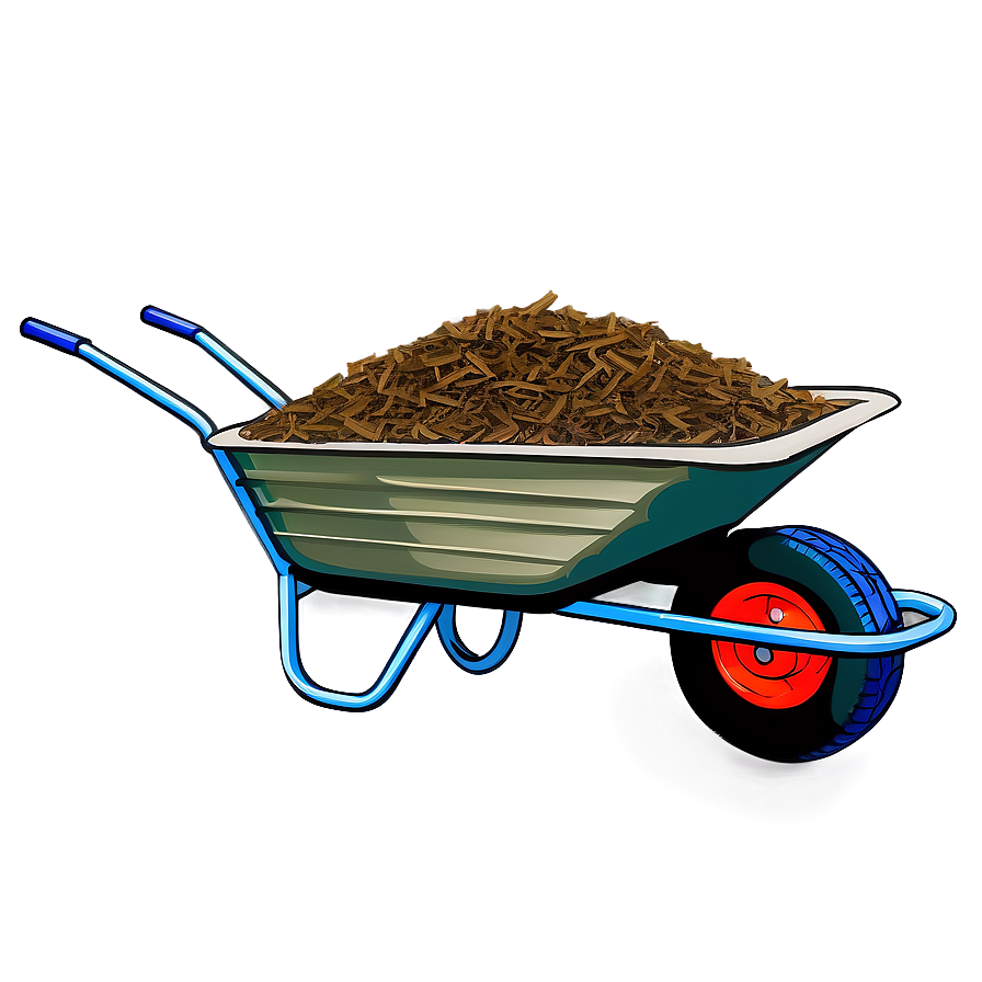 Wheelbarrow With Mulch Png 24