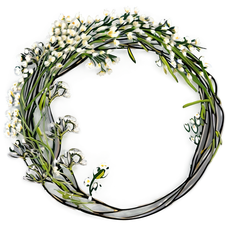 Whimsical Babys Breath Wreath Png Nbn77