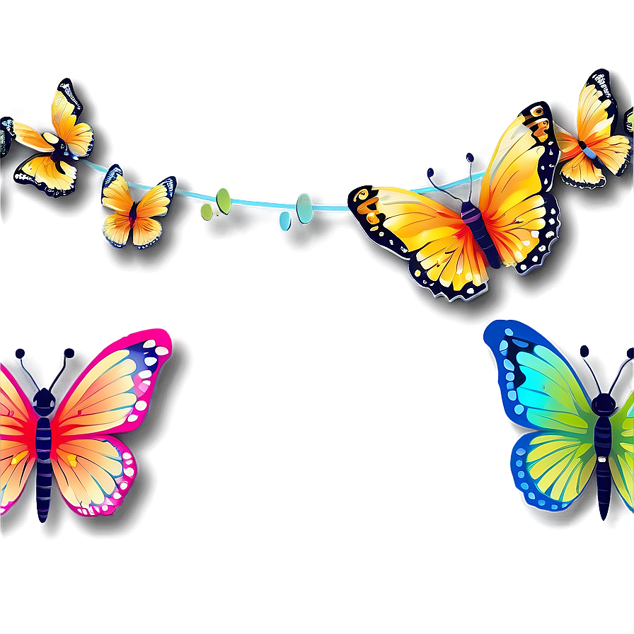 Whimsical Butterfly Wreath Png 46