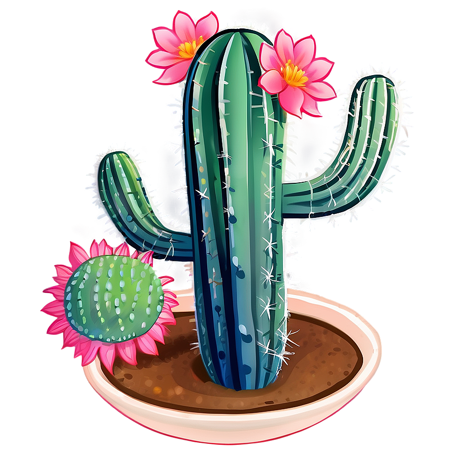 Whimsical Cactus Drawing Png Hmh