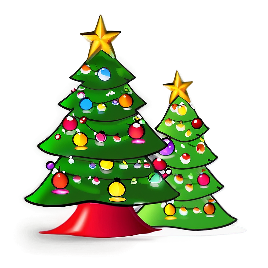 Whimsical Cartoon Christmas Tree Png 80