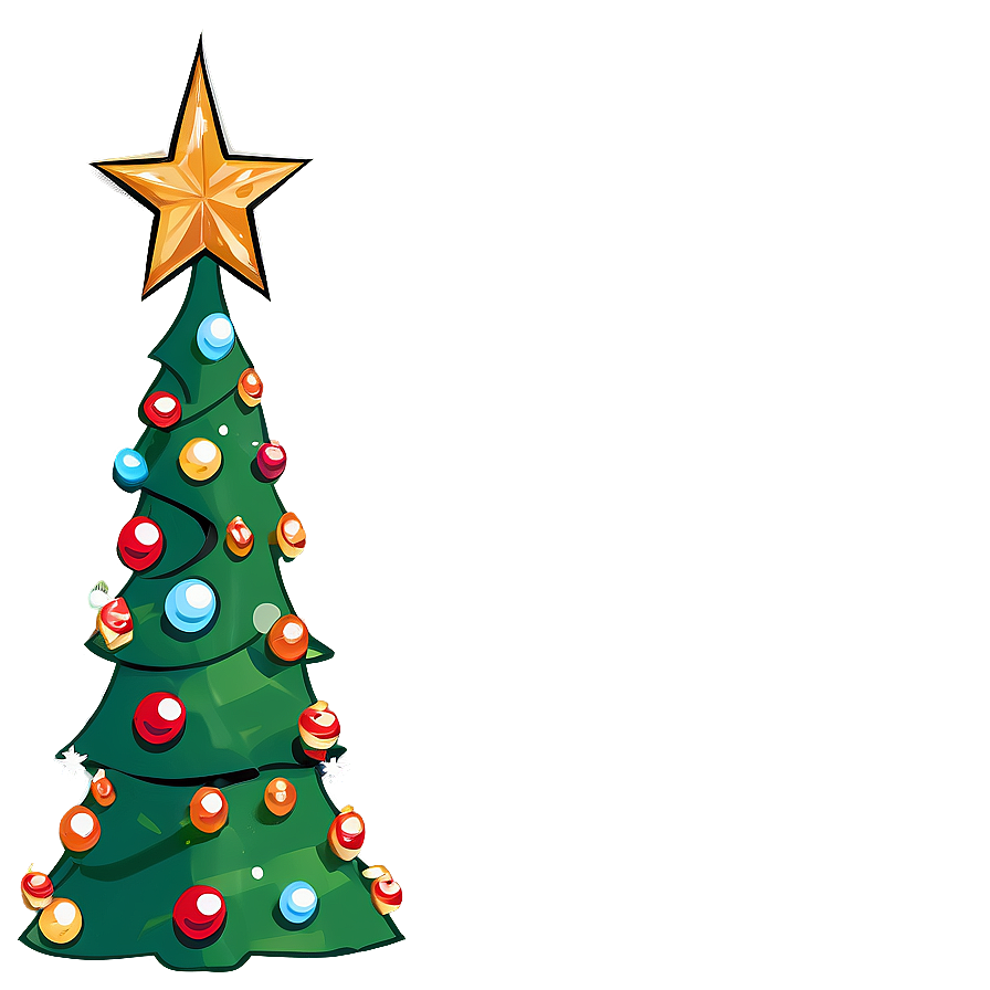 Whimsical Cartoon Christmas Tree Png Bnj91