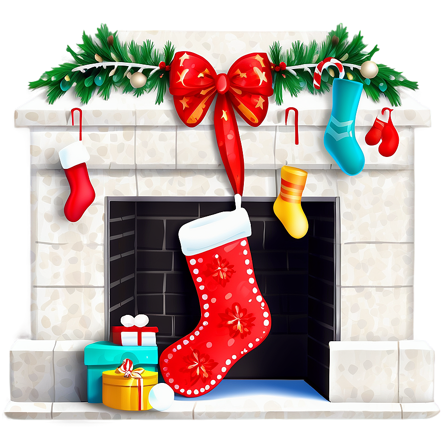 Whimsical Christmas Fireplace Decor Png 06262024