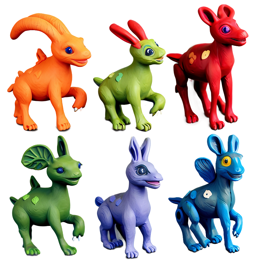 Whimsical Clay Creatures Png Tiw