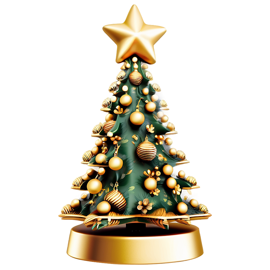 Whimsical Gold Christmas Tree Ideas Png 06282024