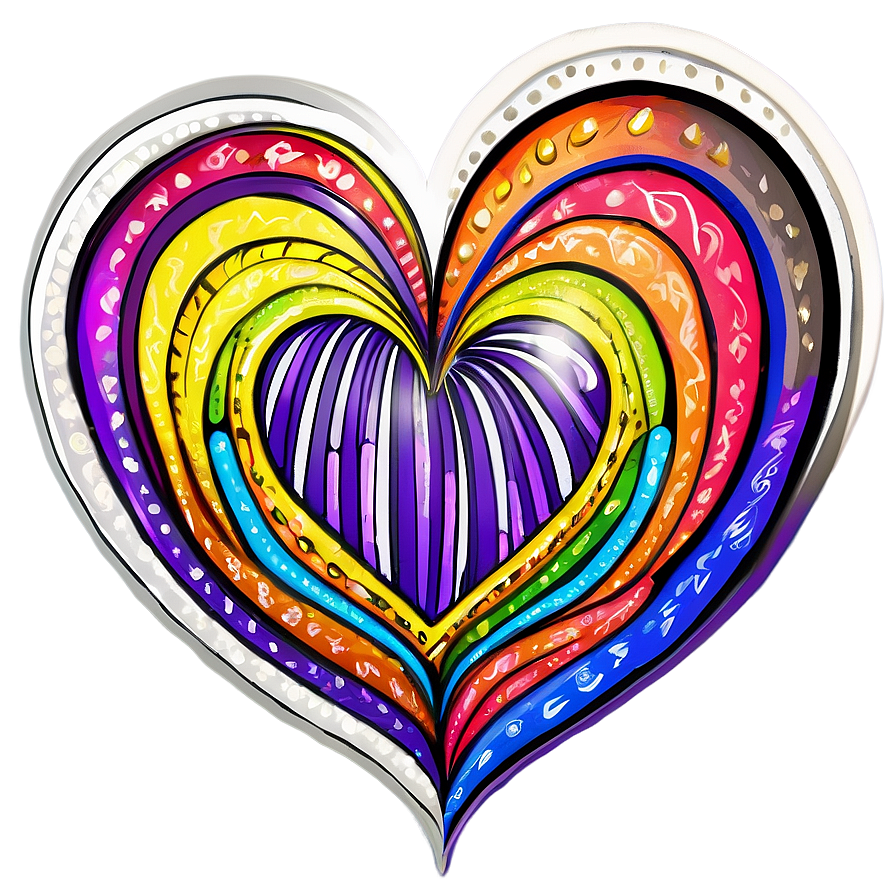 Whimsical Heart Doodle Png 41