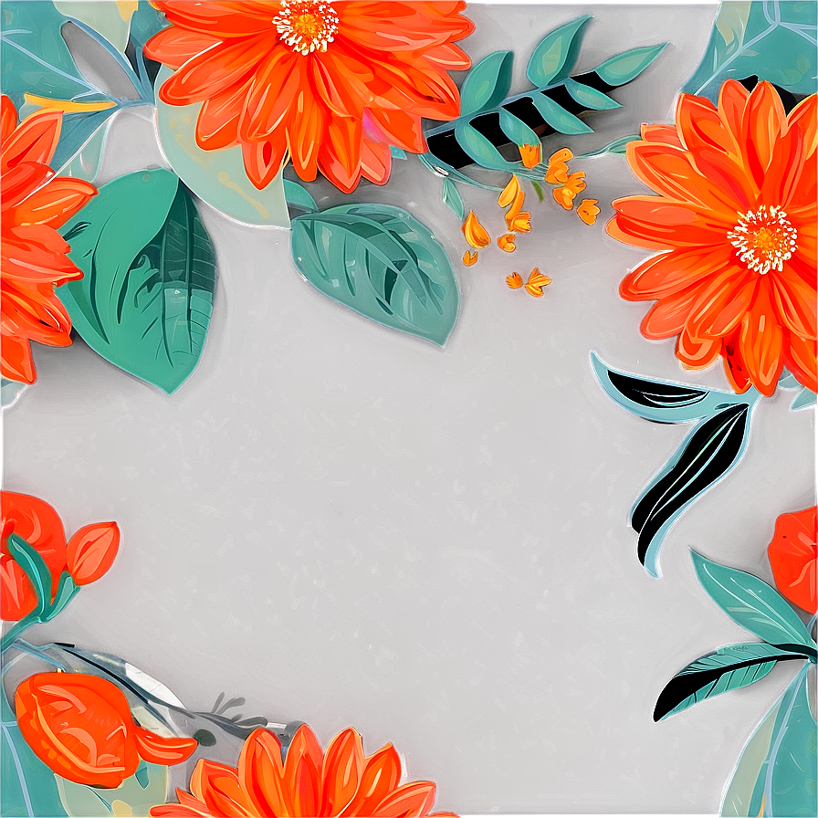 Whimsical Orange Bloom Png Qbj