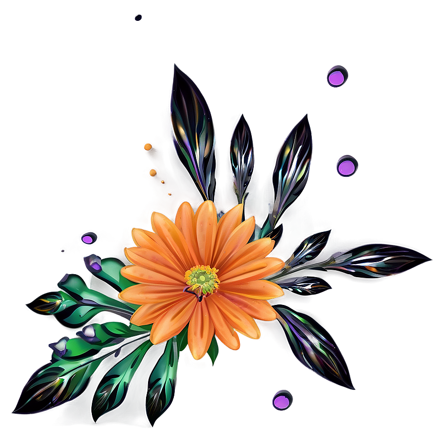 Whimsical Orange Bloom Png Wuk