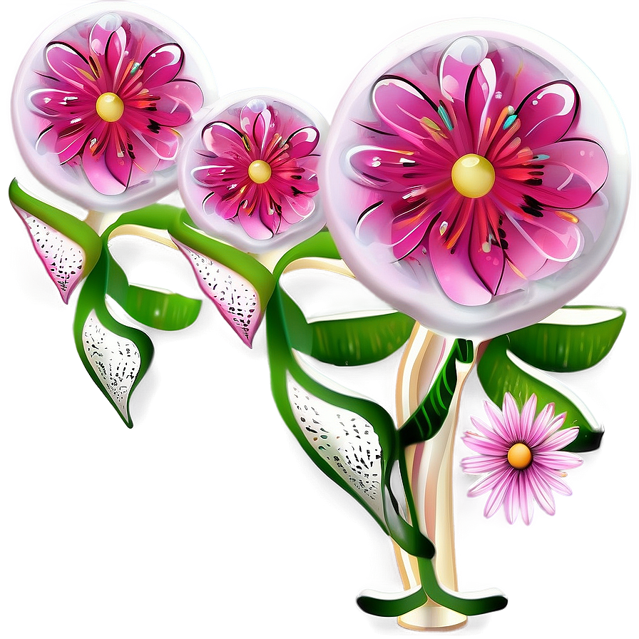 Whimsical Pink Flower Fantasy Png 17