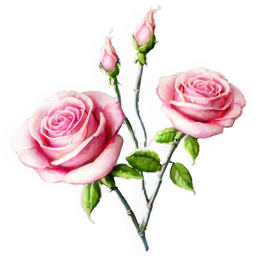 Whimsical Pink Roses Fantasy Png 06122024