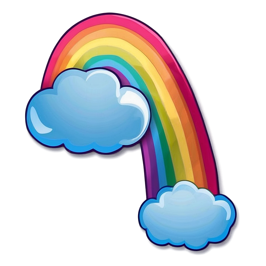 Whimsical Rainbow With Clouds Png 1