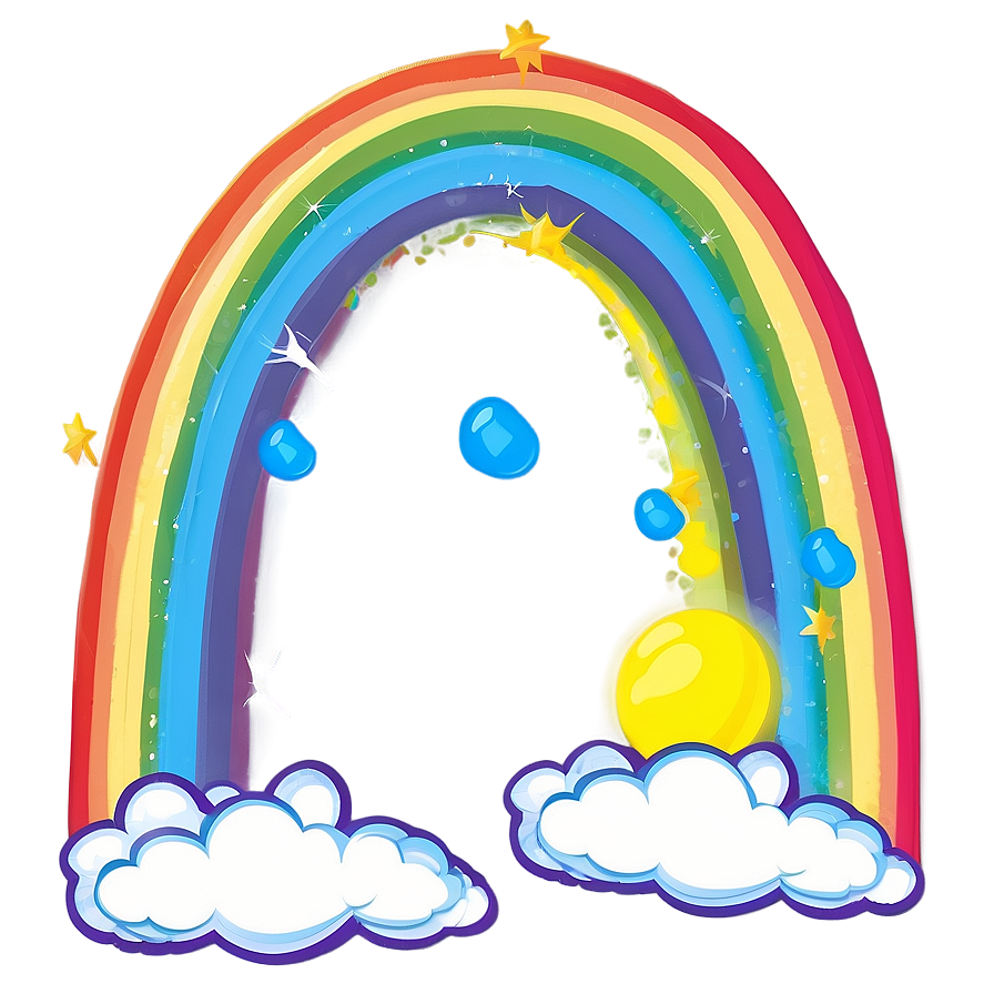 Whimsical Rainbow With Clouds Png 15