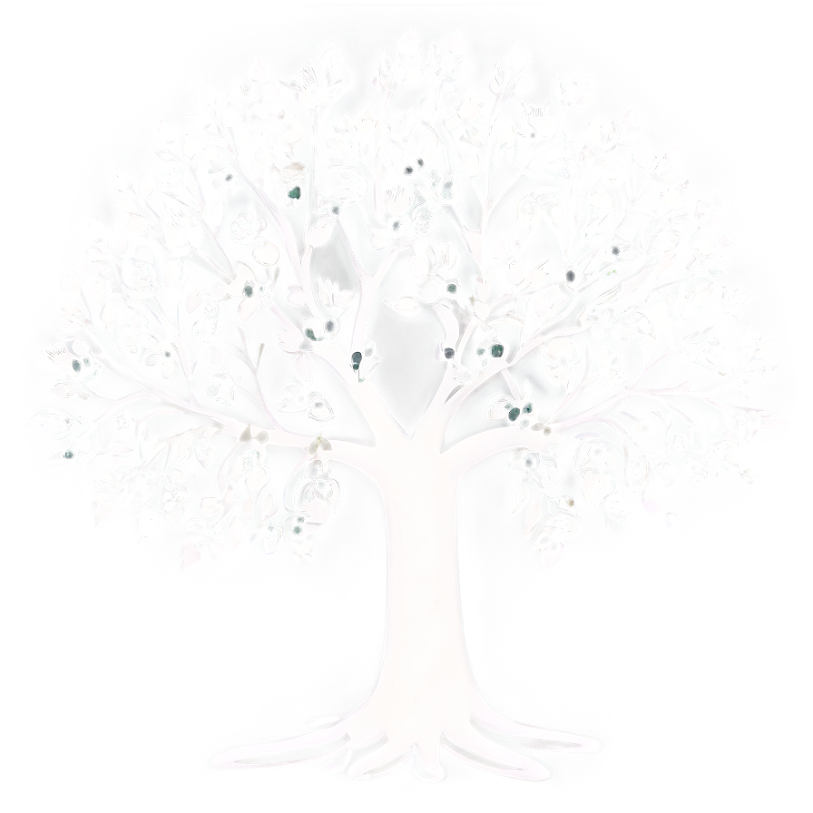 Whimsical White Tree Graphic Png 74