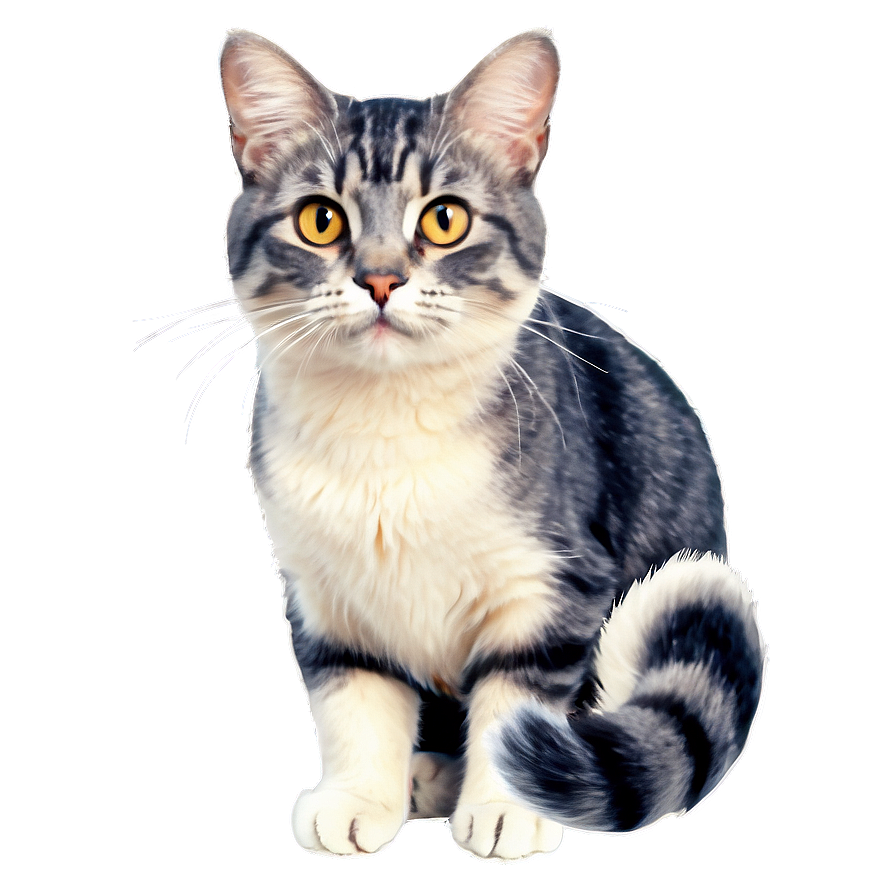 Whiskered Grey Cat Png 06252024