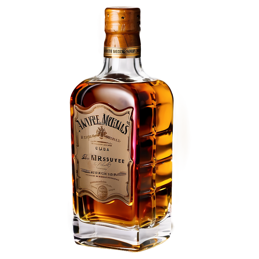 Whiskey Bottle With Glass Png Tvg