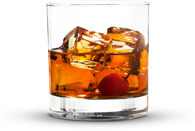 Whiskey On The Rocks With Cherry