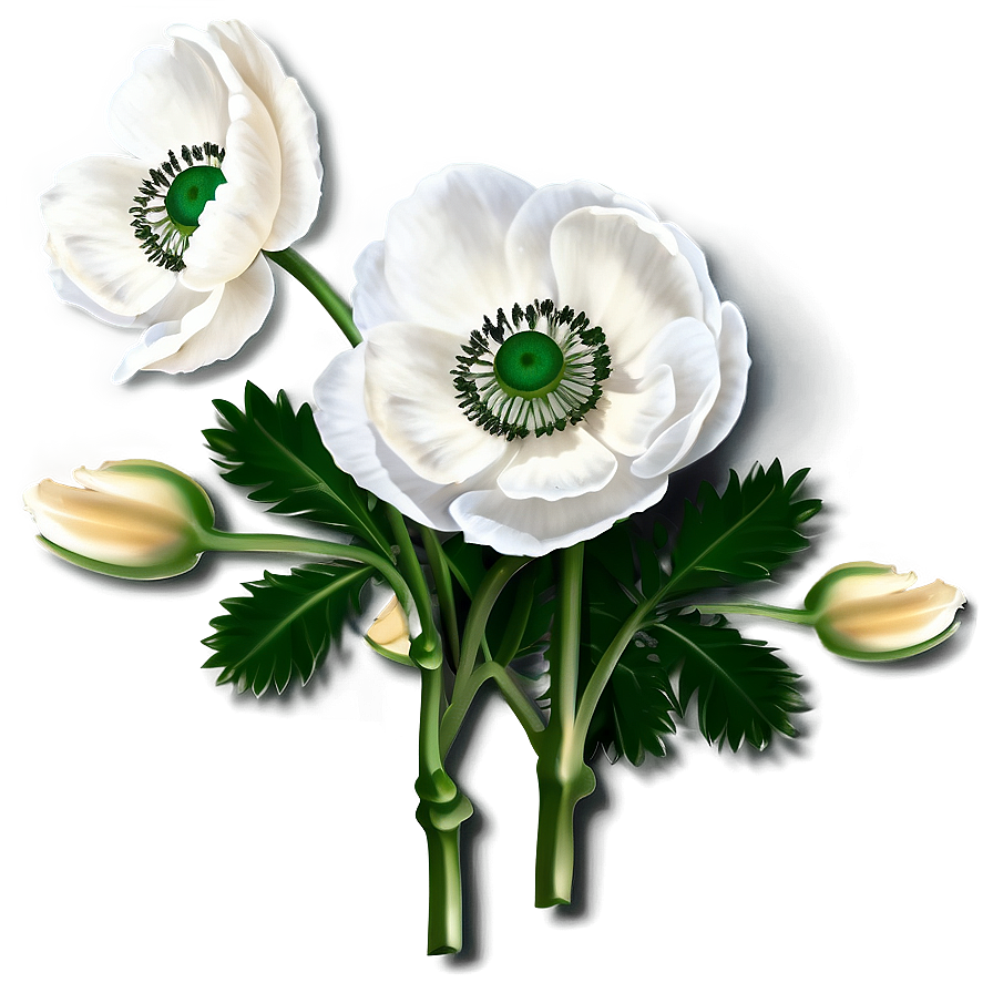 White Anemone Flower Png 05242024