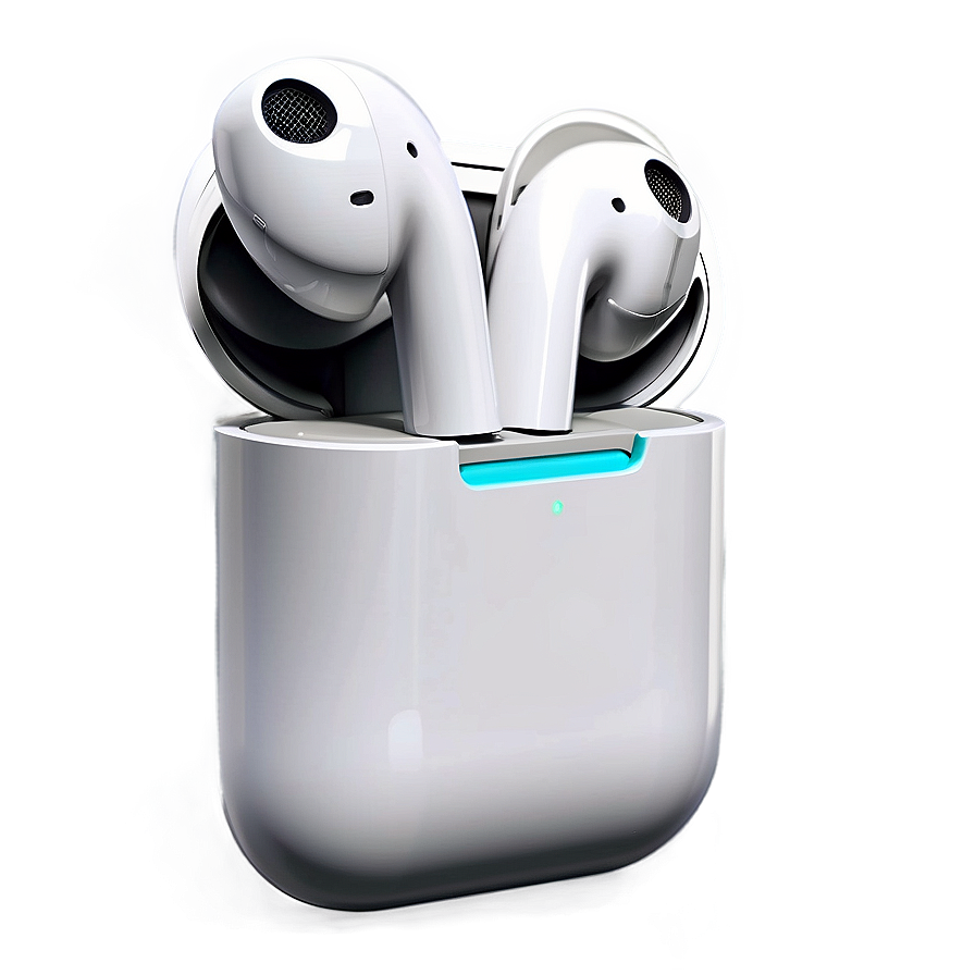 White Apple Airpods With Charging Case Png 06292024