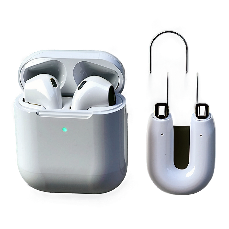 White Apple Airpods With Charging Case Png 15