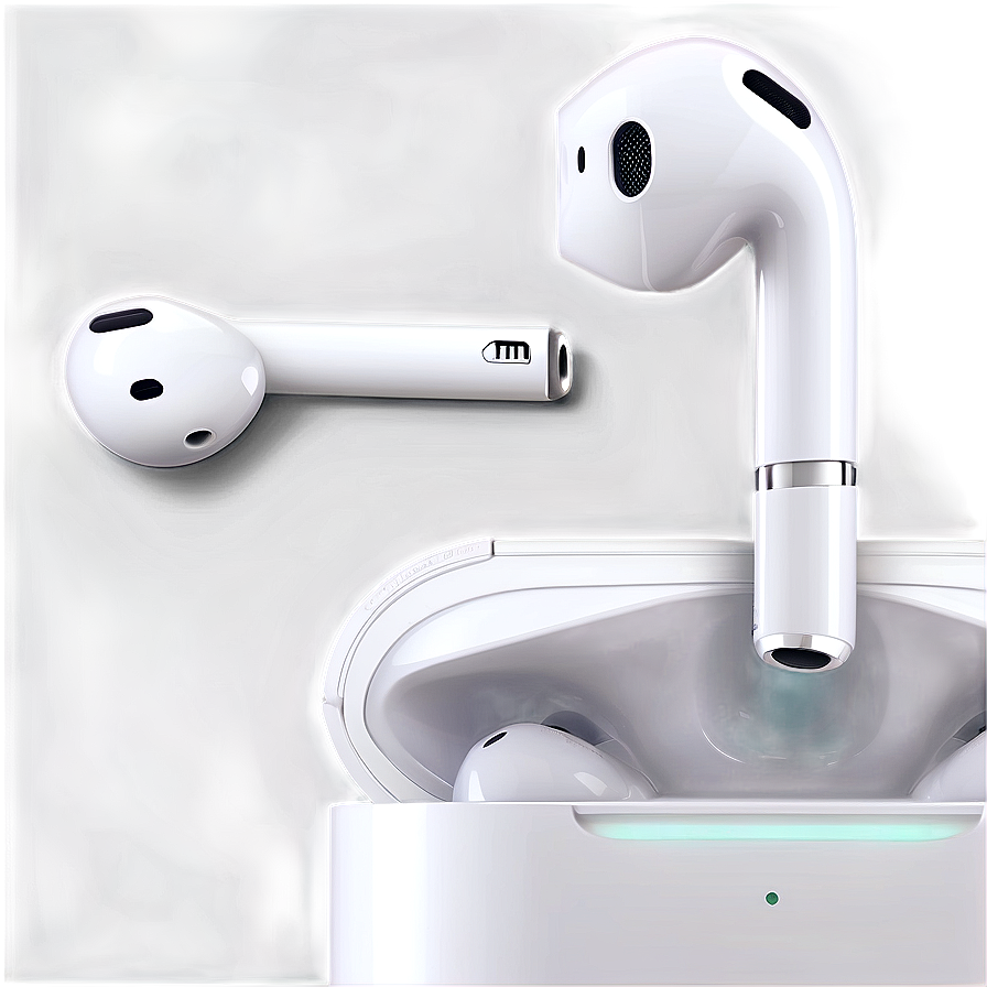 White Apple Airpods With Charging Case Png Dug