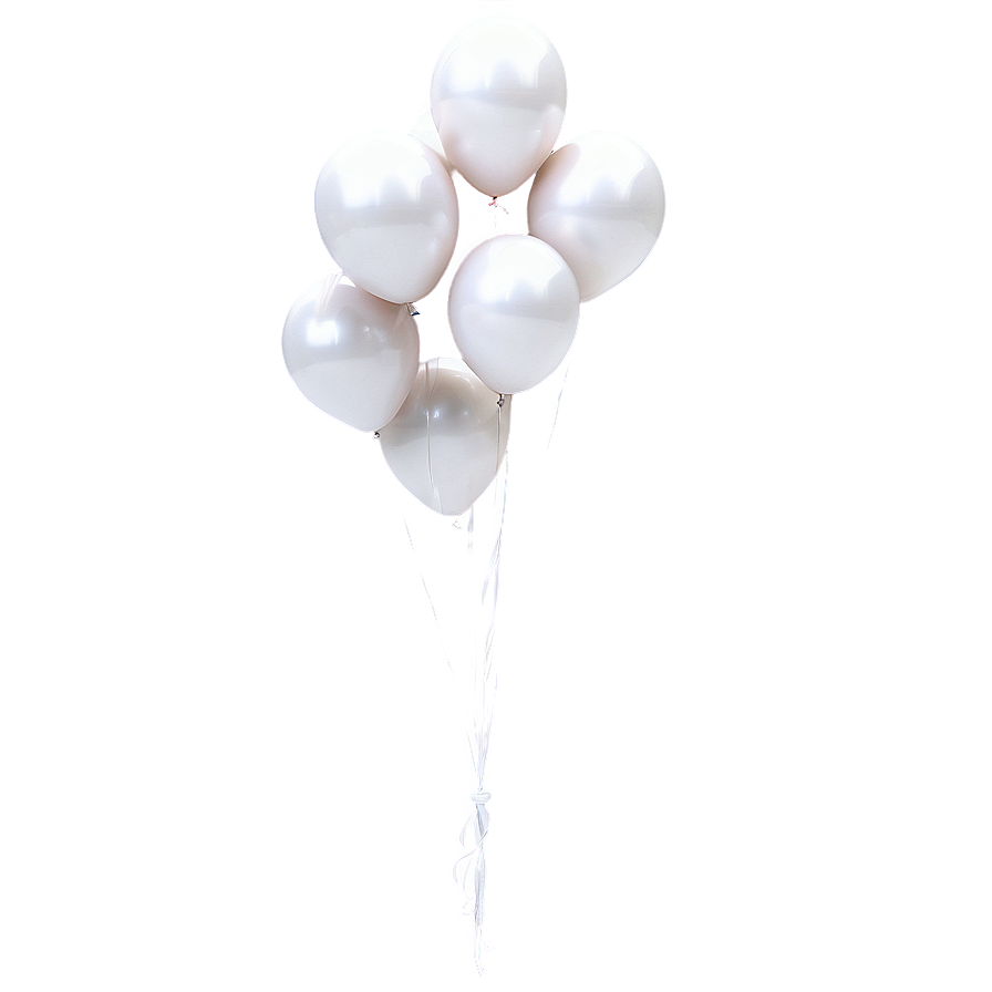 White Balloon Bunch Png Btj