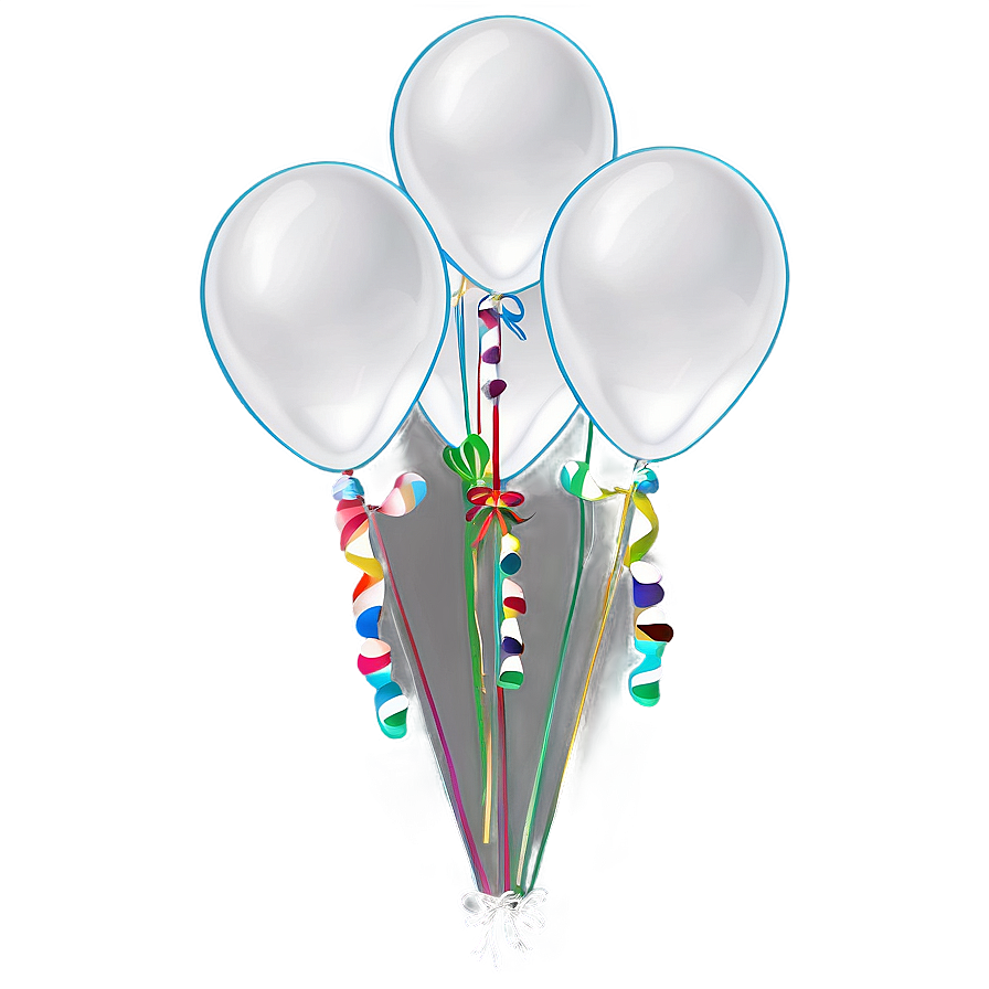 White Balloon Bunch Png Ige