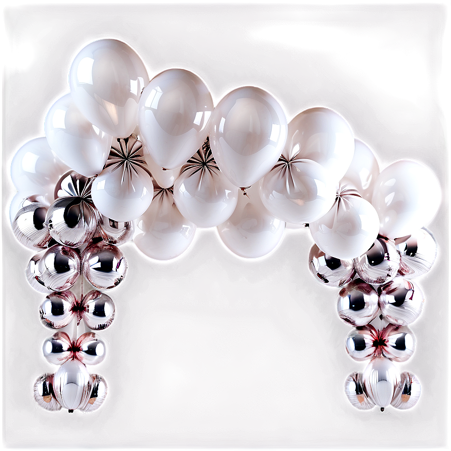 White Balloon Garland Png 06212024