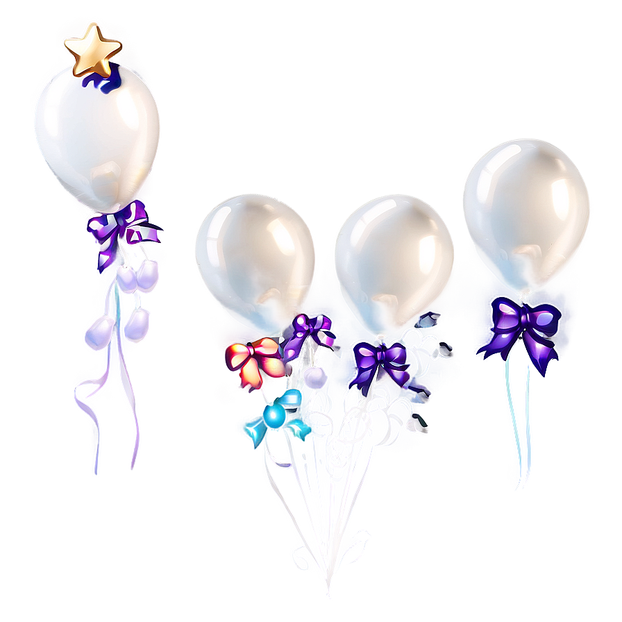 White Balloons Bundle Png Pnf64