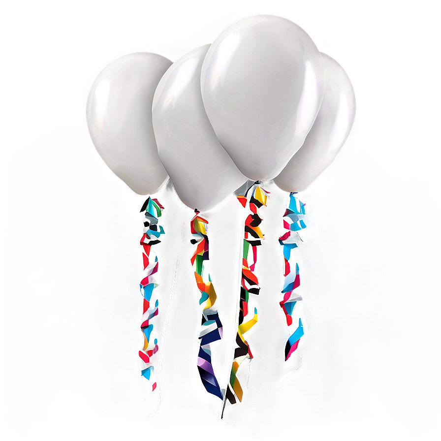 White Balloons For Party Png 36