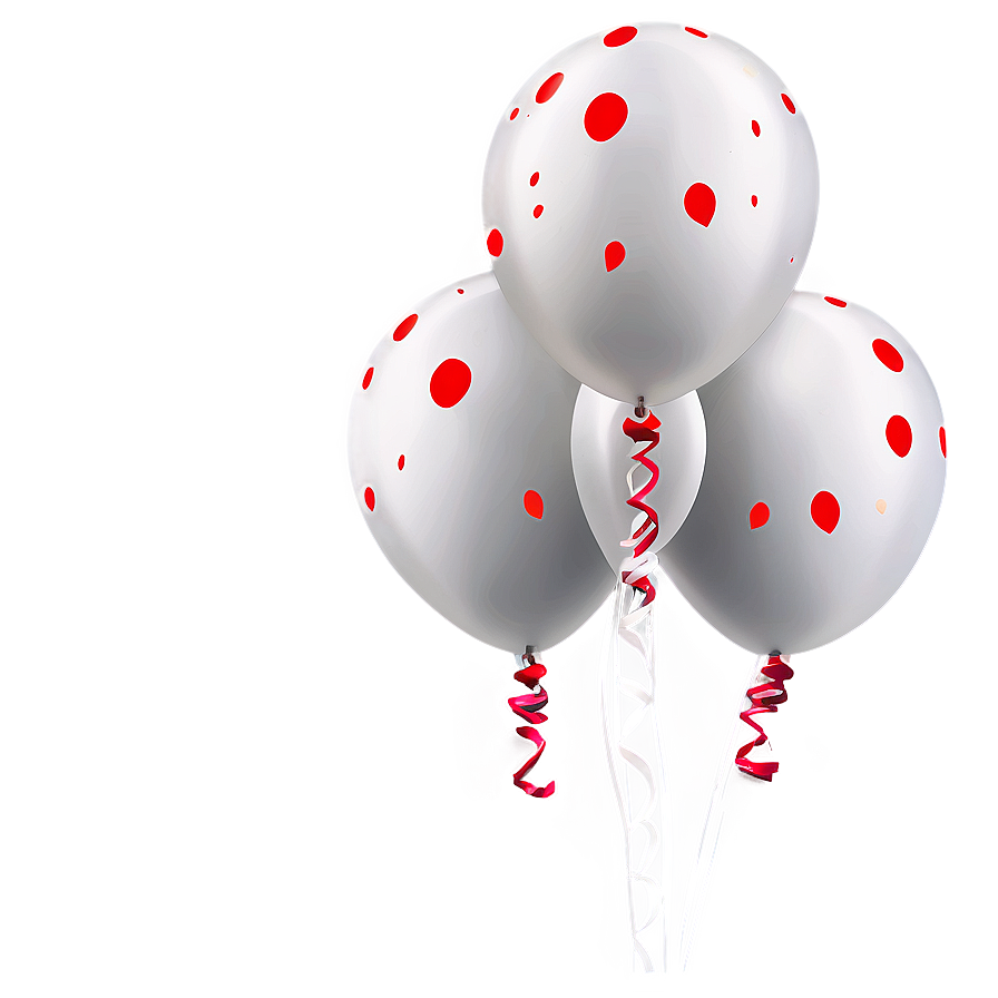 White Balloons Invitation Png Acy84