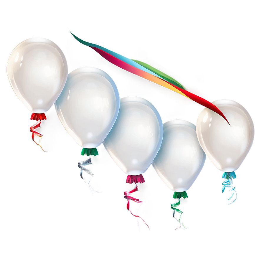 White Balloons Isolated Png Yun59