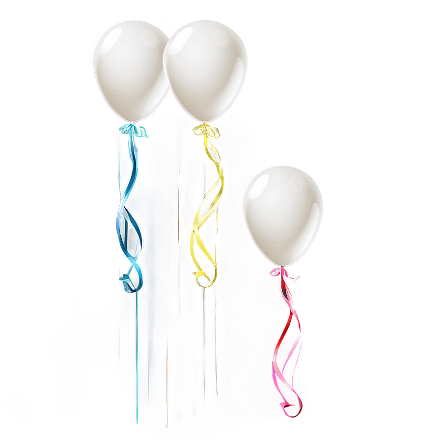 White Balloons Vector Png 06122024