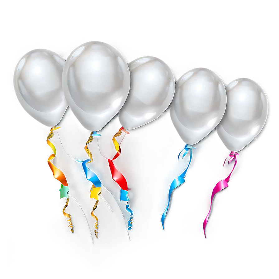 White Balloons With Messages Png 84