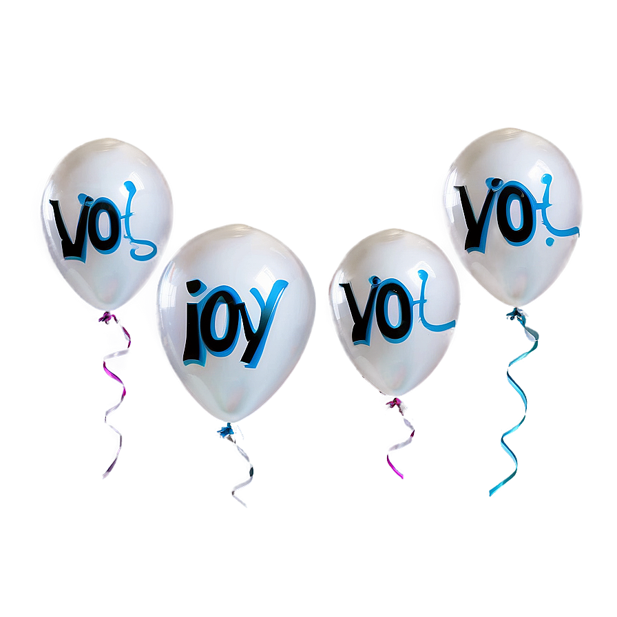 White Balloons With Messages Png Ltb42