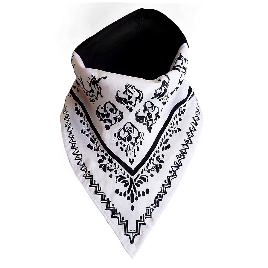 White Bandana Design Png 37