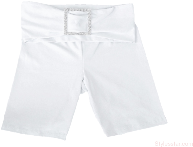 White Bermuda Shortswith Embellished Belt