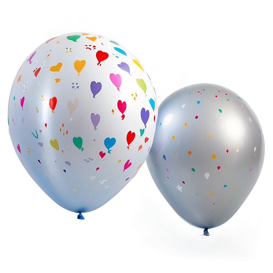 White Birthday Balloon Png 06212024