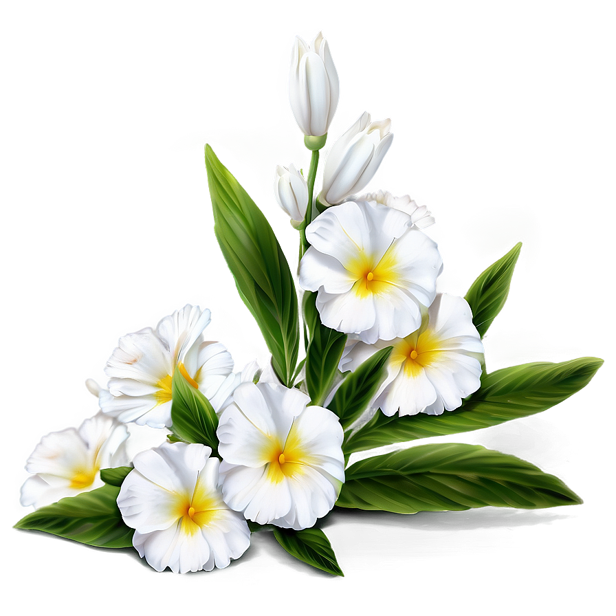 White Blooming Flowers Garden Png Hpa99