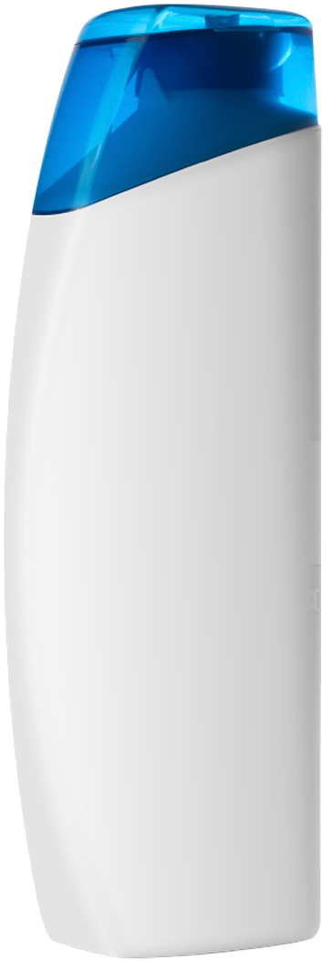 White Blue Shampoo Bottle