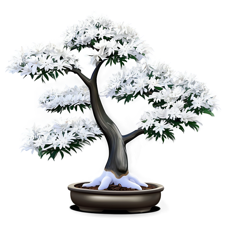 White Bonsai Tree Artwork Png Ahf7