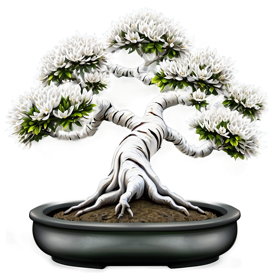 White Bonsai Tree Artwork Png Yvn20