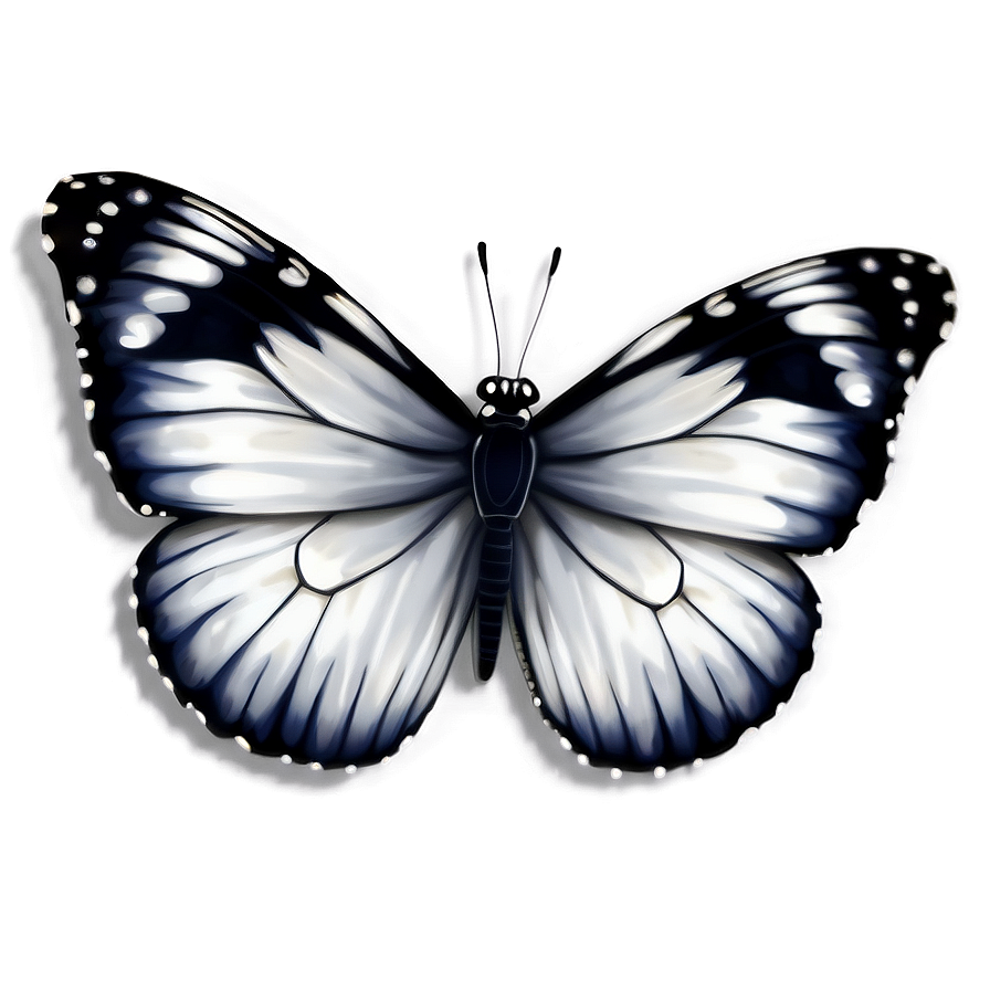 White Butterfly Pattern Png Shq