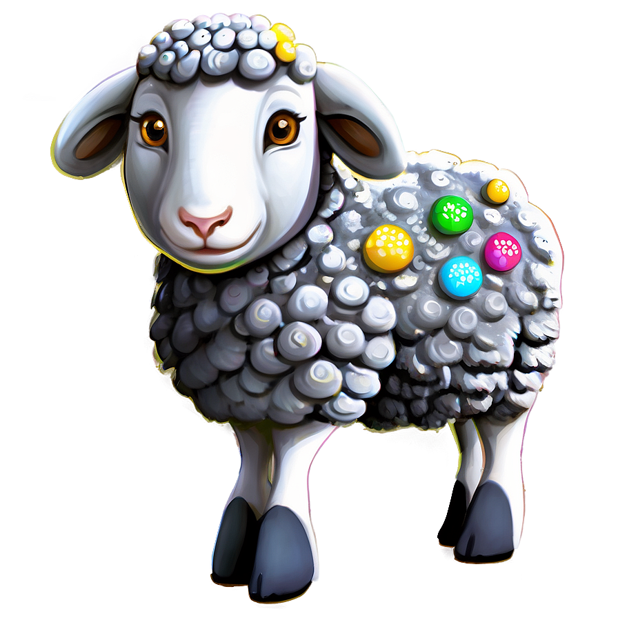 White Cartoon Sheep Png Haw38