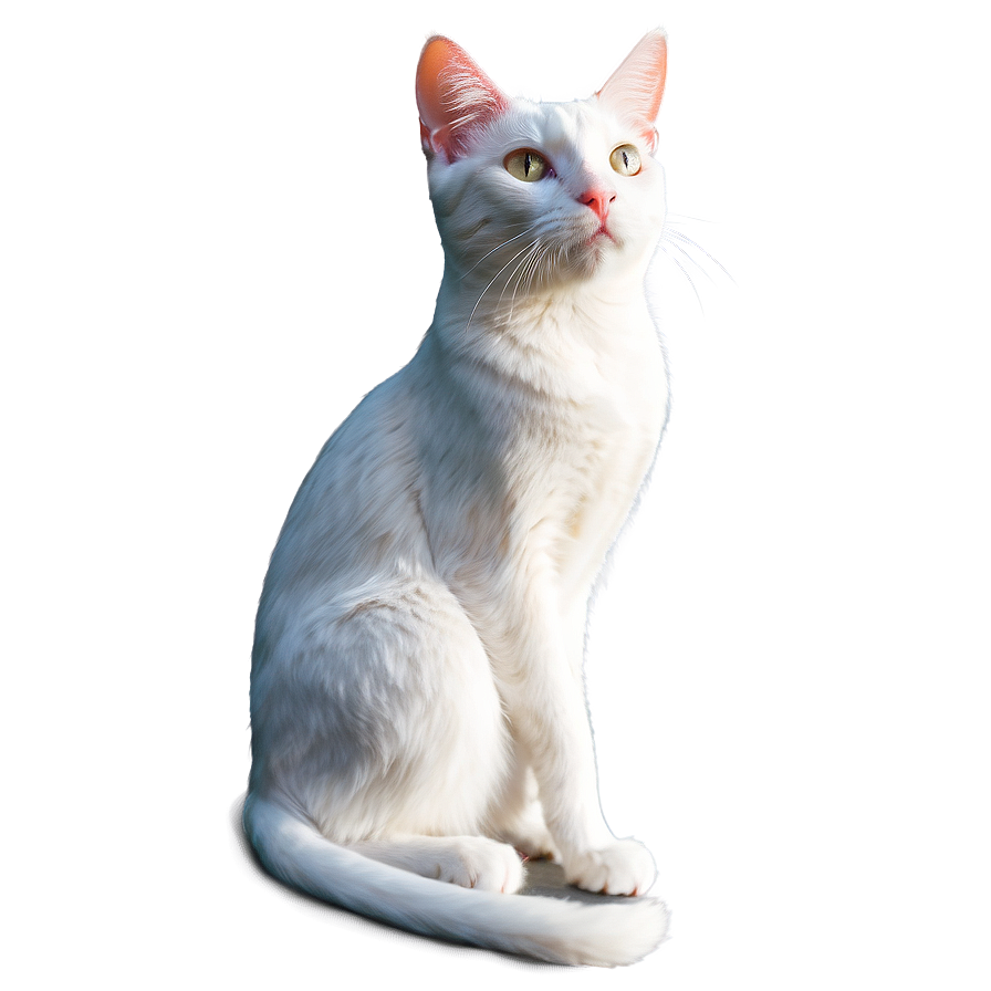 White Cat Illustration Png 06112024