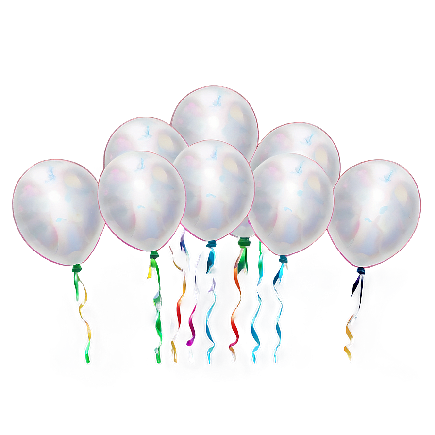 White Celebration Balloons Png Opu49